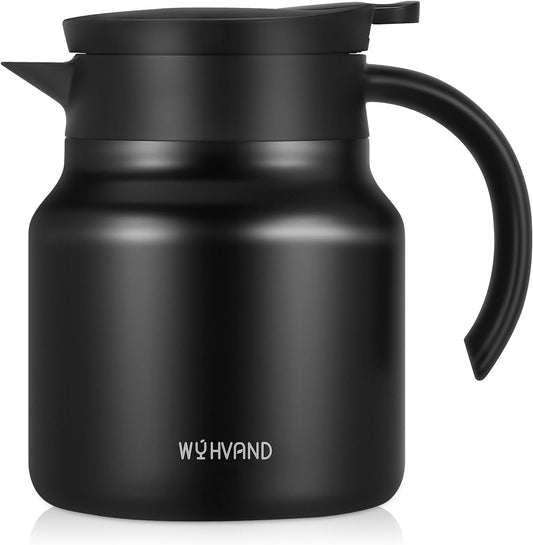 27Oz Thermal Coffee Carafes For Keeping Hot/Cold, Stainless Steel Coffee Carafe, Dustproof Insulated Water Carafe for Party/Home,Black