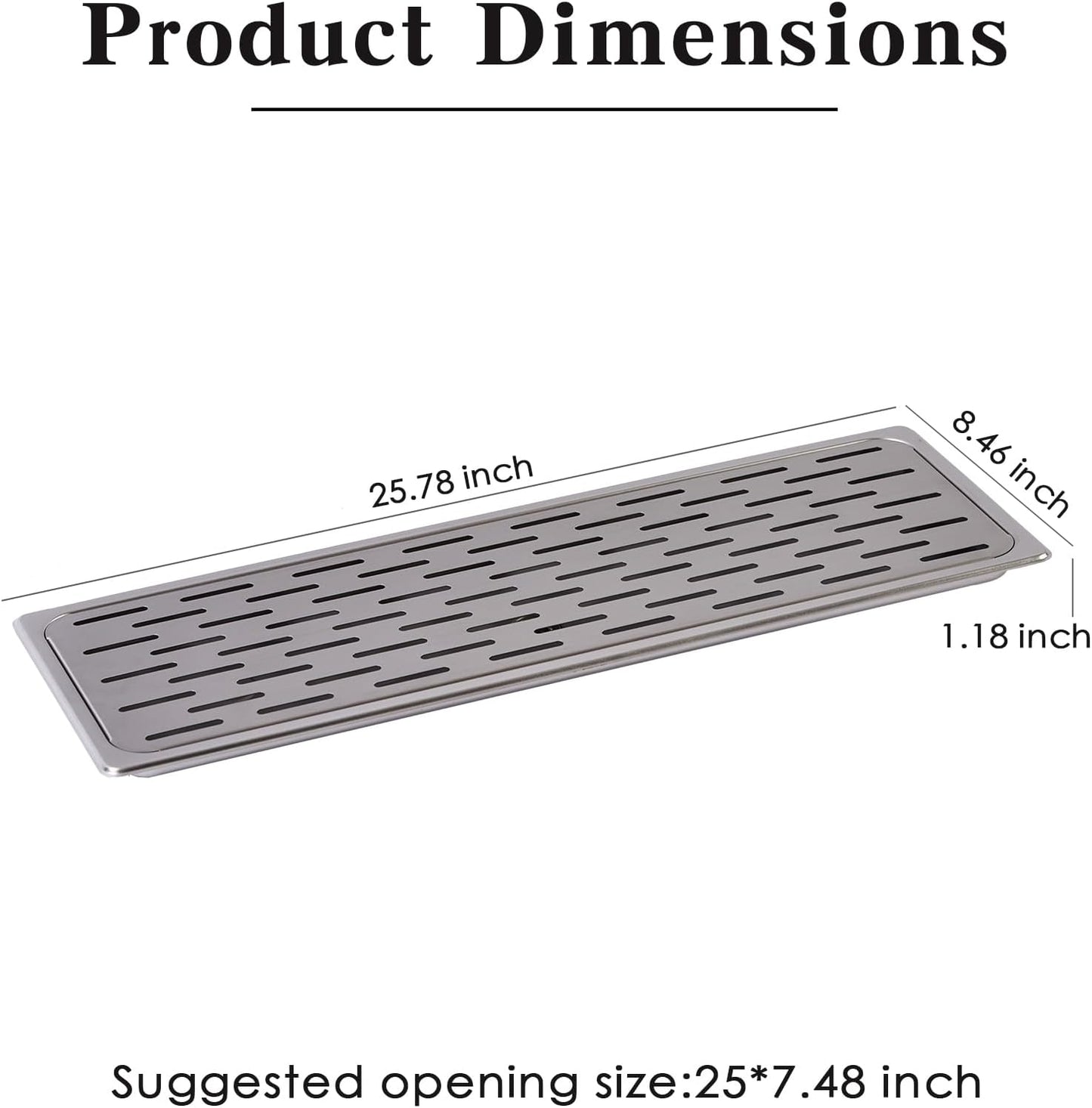 Stainless Steel Drip Tray - Perfect for Homes, Clubs, Bars, Cafes, Restaurants, Hotels, Or Commercial Use - Easy to Clean, No Drainage Required (L)