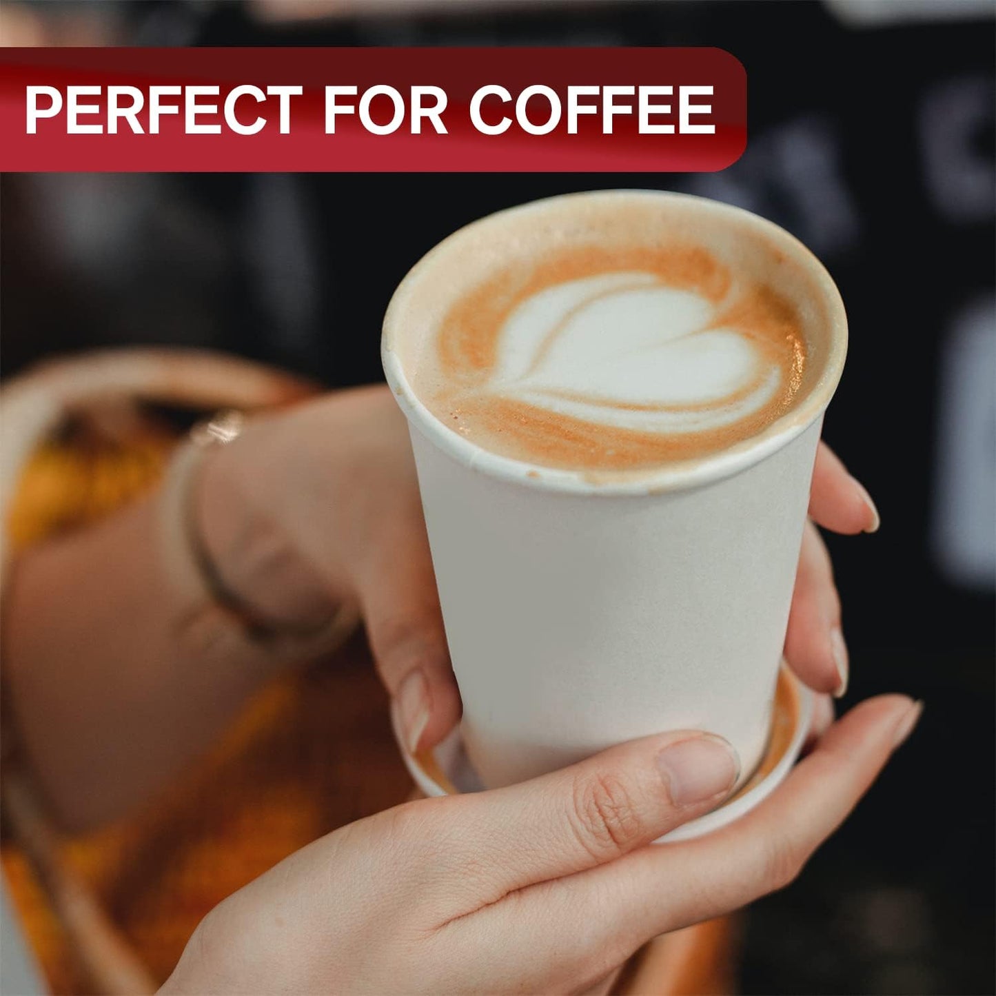 Smygoods White Original Disposable Paper Coffee Cups with Lids (12 OZ, 25 Count) For Hot Beverages, Tea, Espresso, Cocoa - To Go Drink Containers, Café & Office