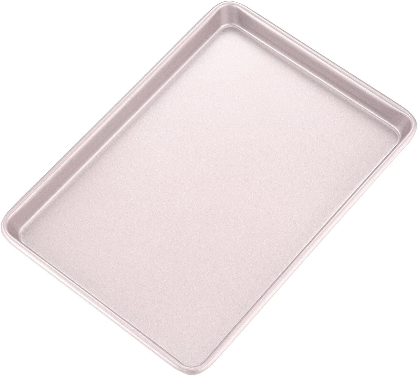 CHEFMADE 15-Inch Baking Sheet Pan, Non-Stick Carbon Steel Rimmed Cookie Sheet Pan for Oven Roasting Meat Bread Jelly Roll Battenberg Pizzas Pastries 10.6" x 15.6" x 1" (Champagne Gold)