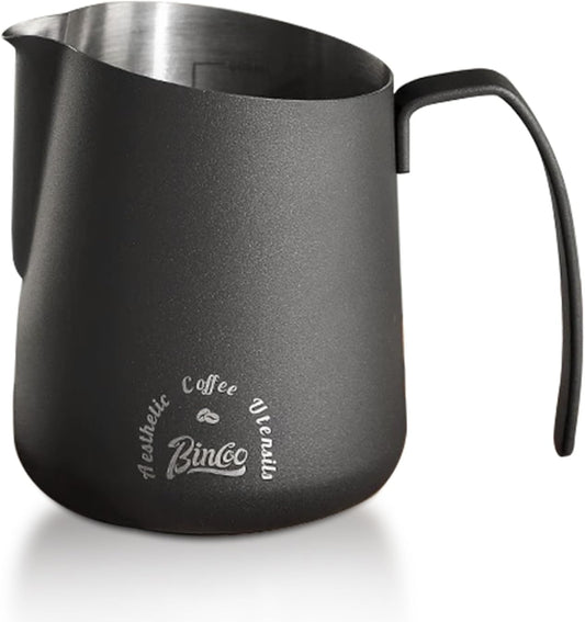 Milk Frothing Pitcher 500ML - Espresso Steaming Pitcher with Large Handle and V-Spout,Stainless Steel Milk Frothing Cup for Cappuccino, Latte Art,Coffee Machine Accessories