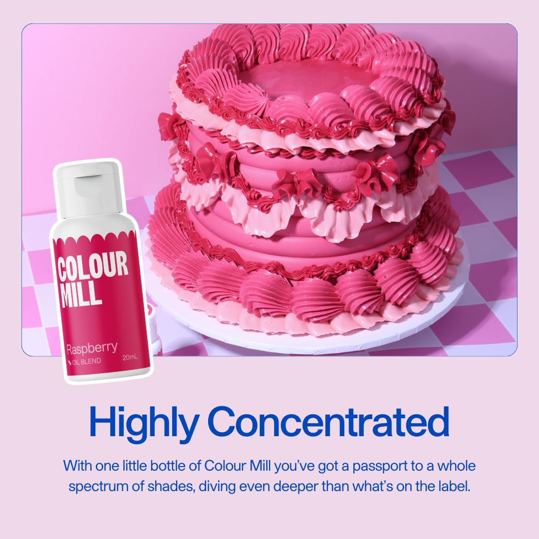 Colour Mill Oil-Based Food Coloring, 20 Milliliters Raspberry