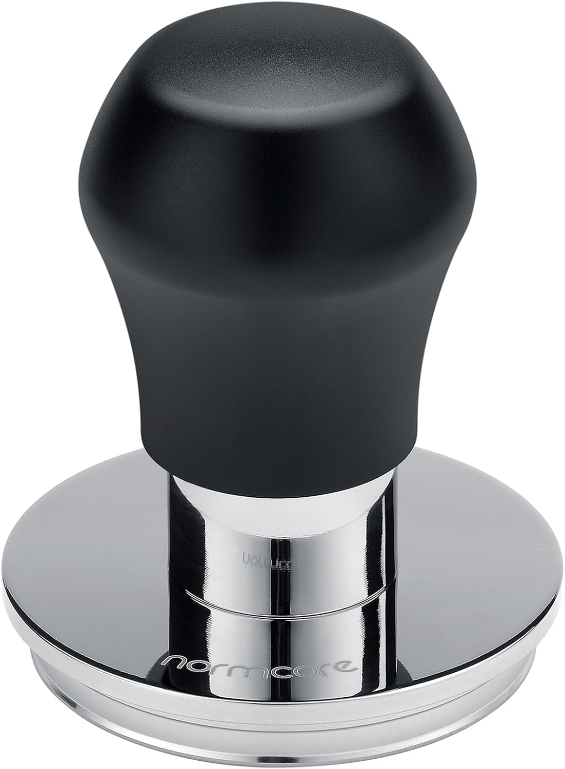Normcore 57.5mm Coffee Tamper V4.1 Mini, Spring-Loaded with Click Feedback, 304 Stainless Steel Flat Base, Compatible with Lelit Anna Portafilter, Black
