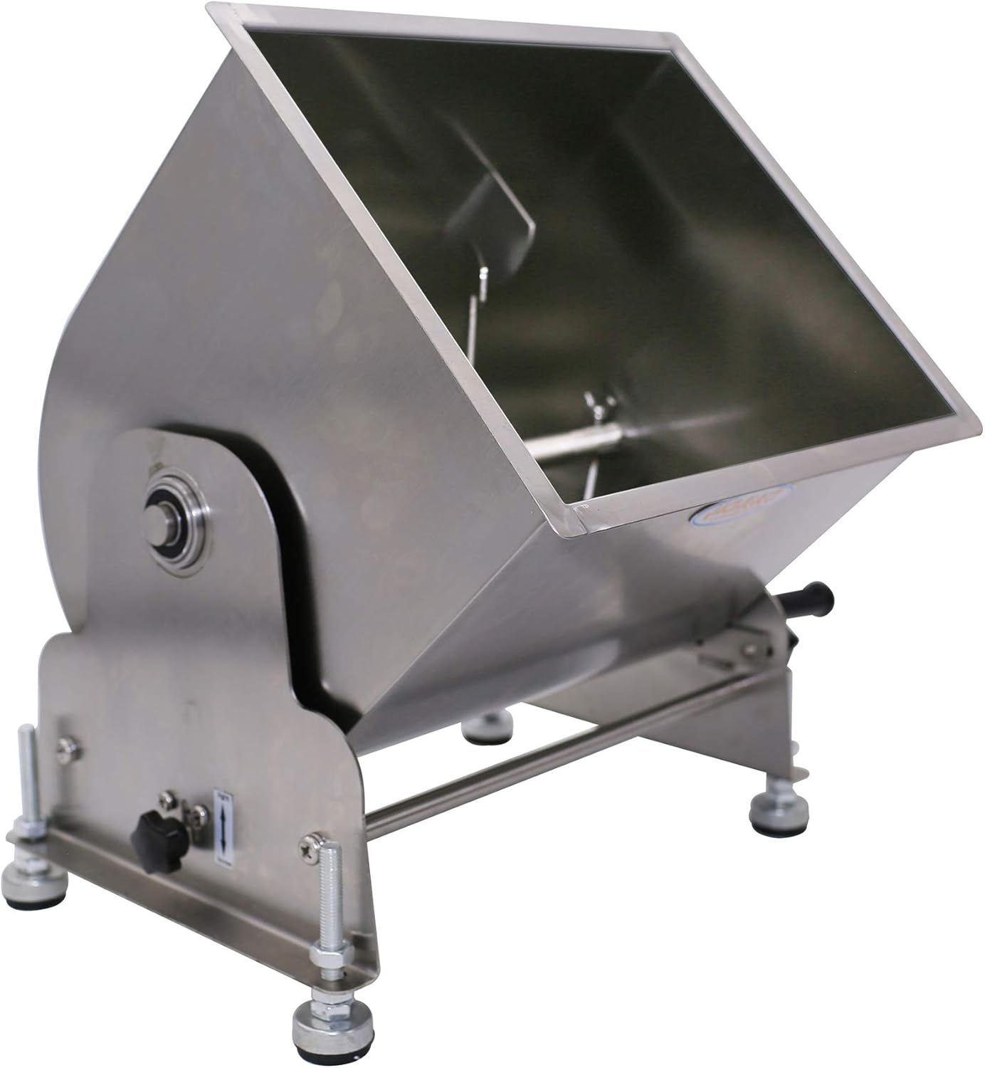 CMI Commercial Stainless Steel Manual Meat Mixers with lid,20Lb/10L Tank,(Mixing Maximum 15-Pound for Meat),Sausage Mixer Machine Meat Processing Equipment (15Lb/10L-Fixed Tank(Gear))