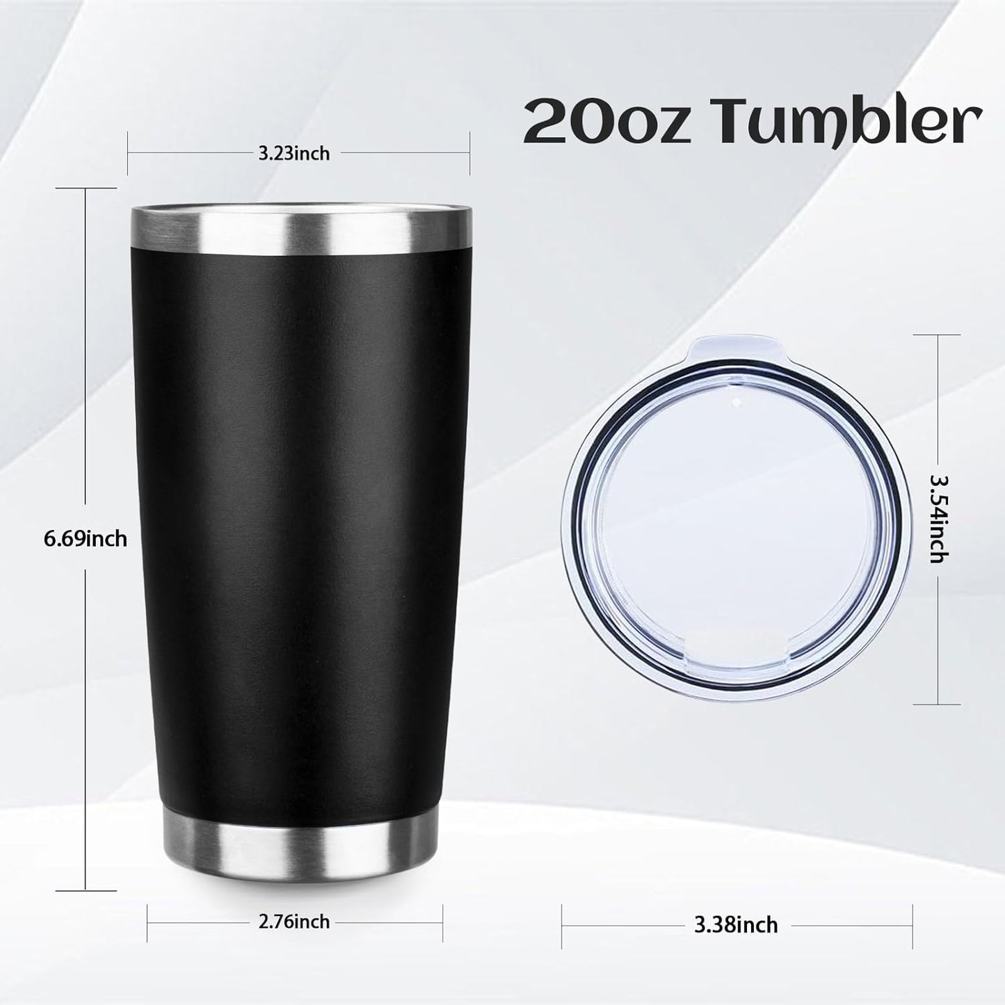StarSpeed 20oz Tumbler Bulk with Lid, Stainless Steel Insulated Tumblers Double Wall Vacuum Insulated Travel Mug, Powder Coated Coffee Cups for Hot and Cold Drinks(Black,1)