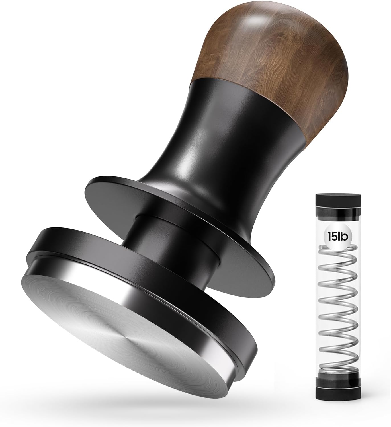 MHW-3BOMBER Espresso Tamper 45.5mm with Sound Feedback, Calibrated Coffee Tamper 30lbs, Tamper for Flair PRO or PRO 2 Espresso Makers, Flat Base T7070F-OS