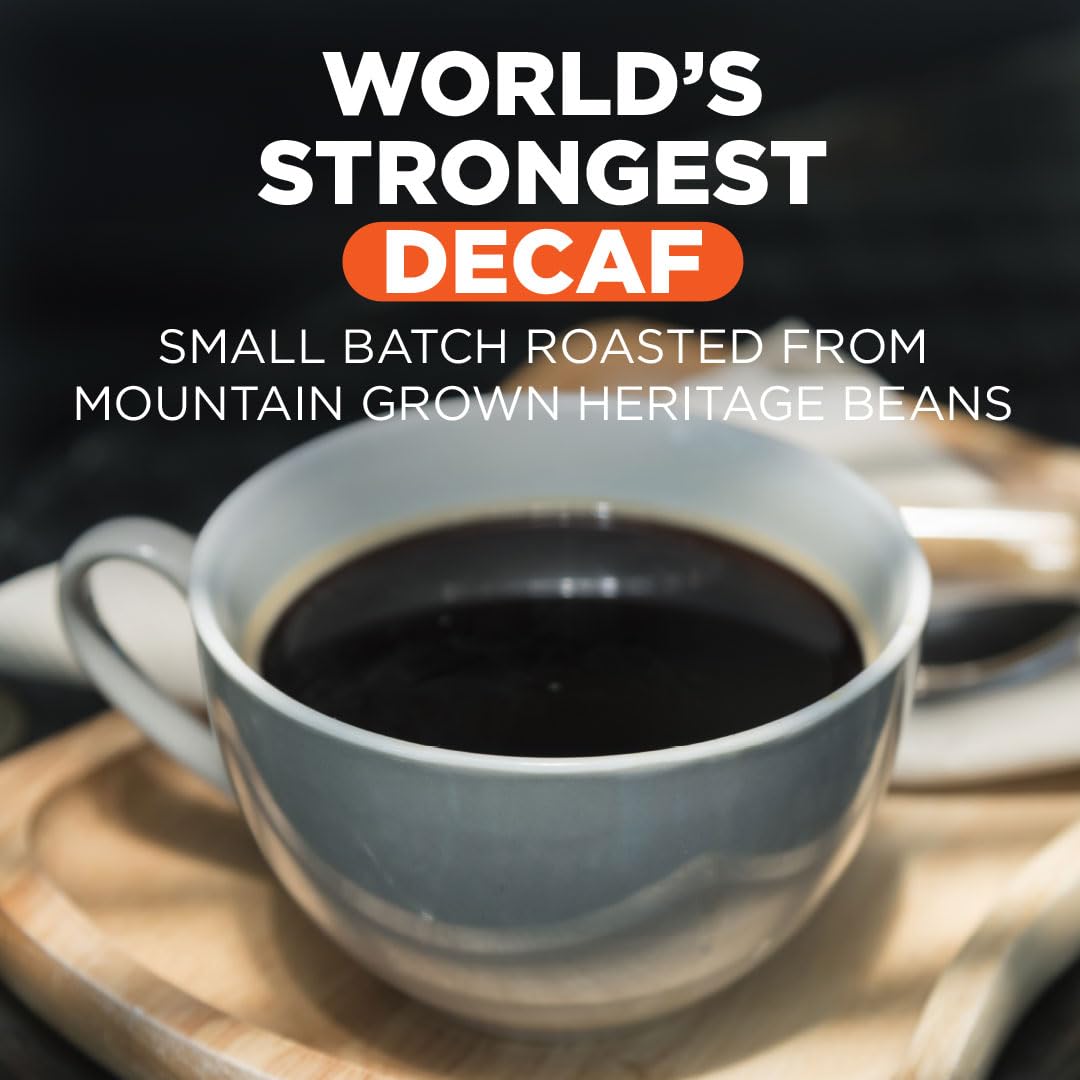 Maud's World's Strongest Decaf Coffee Pods, 200 ct, Decaffeinated Dark Roast Coffee in Recyclable Single Serve Pods – 100% Arabica Coffee, Compatible with Keurig K Cups Maker