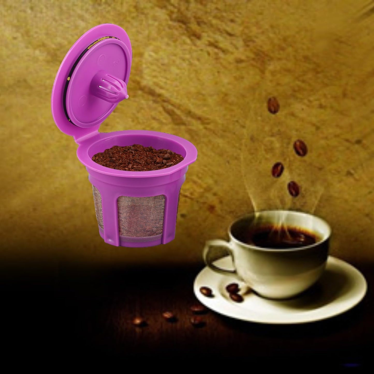 4 Pack Reusable K Cups Coffee Filters, Compatible with Keurig Brewers 1.0 and 2.0Coffee Makers - Universal Kcup Filters