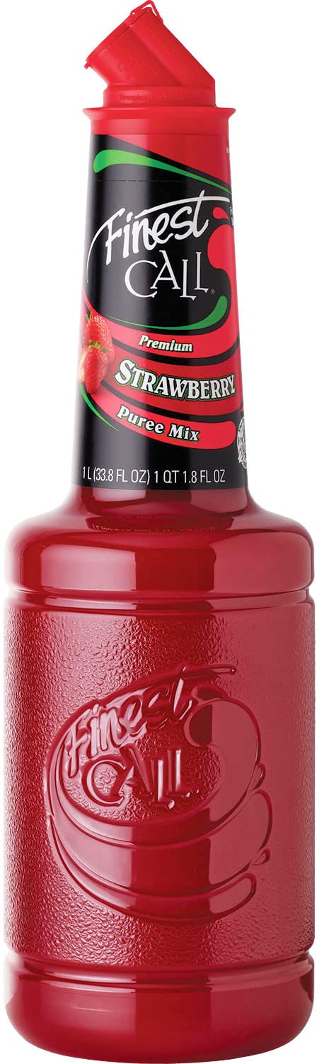 Finest Call Premium Strawberry Puree Drink Mix, 1 Liter Bottle (33.8 Fl Oz)