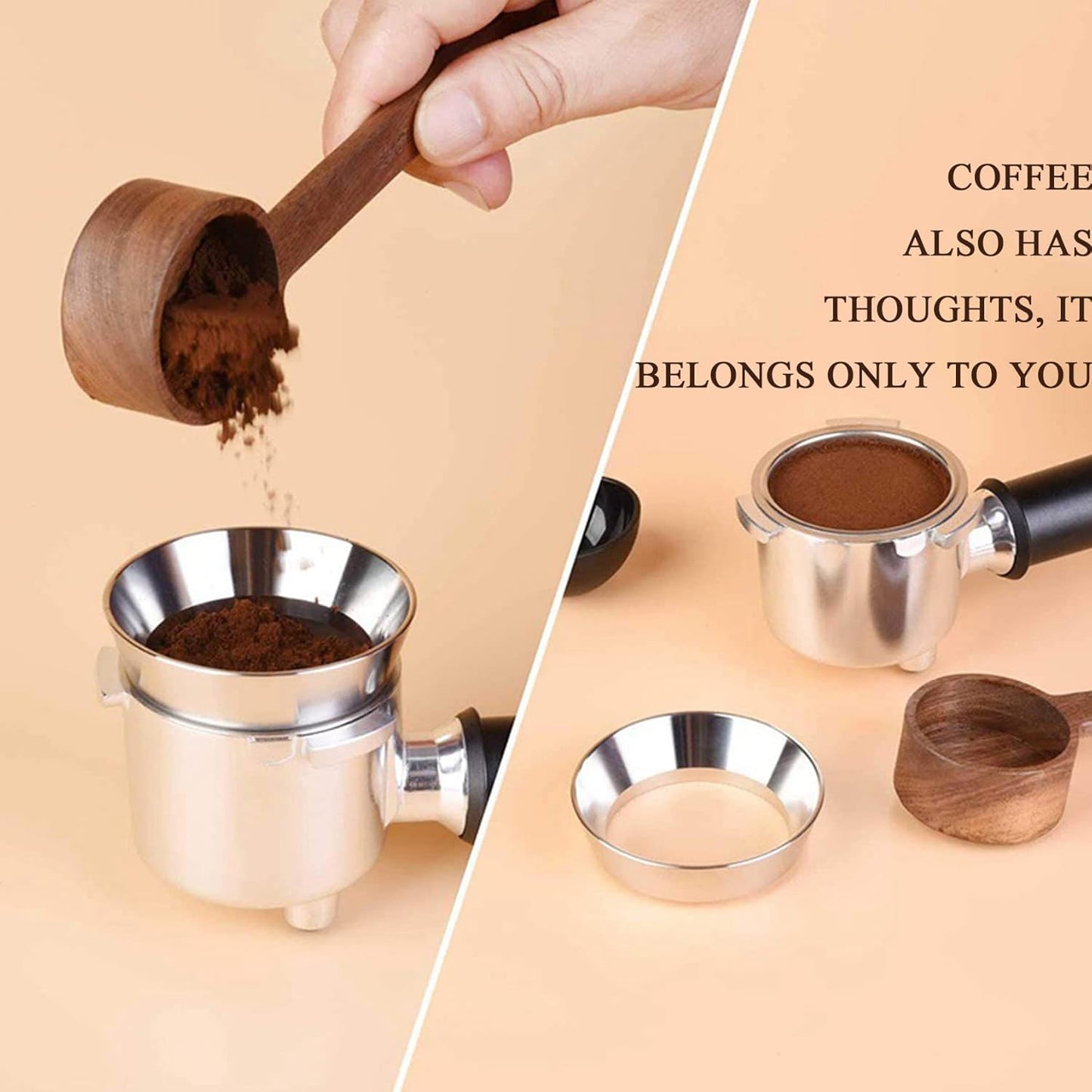 Espresso Dosing Funnel Precision Aluminum Alloy Coffee Dosing Ring Accessories Set for Portafilter Hands-Free (58mm)