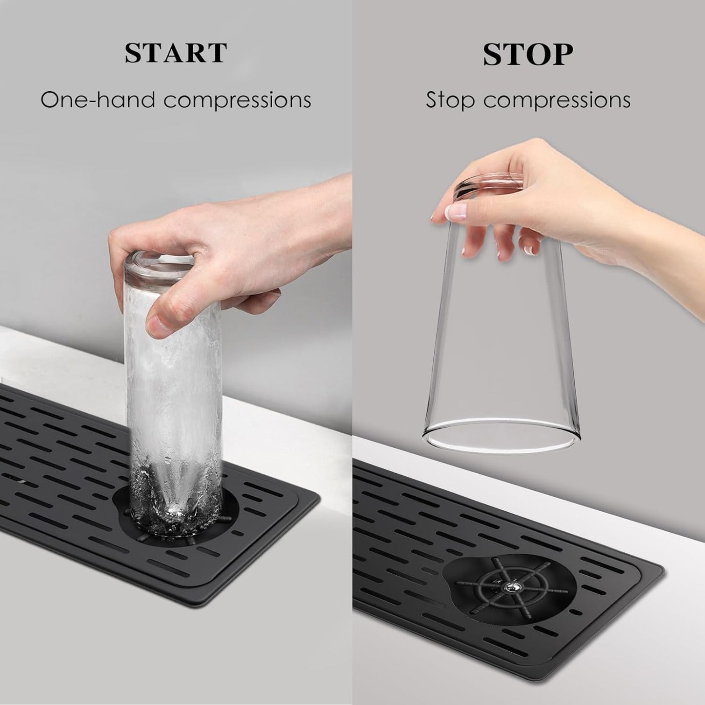 Pitcher Washer, Espresso Washer, Drainage and Drip Tray Stainless Steel Bar Glass Washer is The Sink, and The Cup Spray Washer is The Home Kitchen Hotel Cafe Restaurant (KF25-Silver)