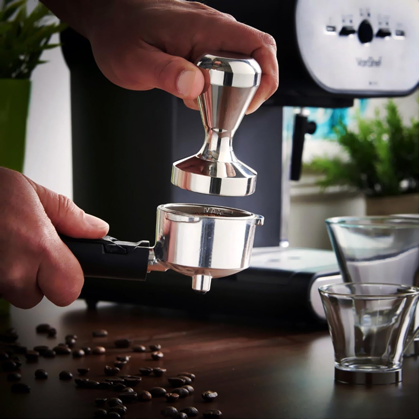 Coffee Tamper Press Chromed (49 mm / 1.9"