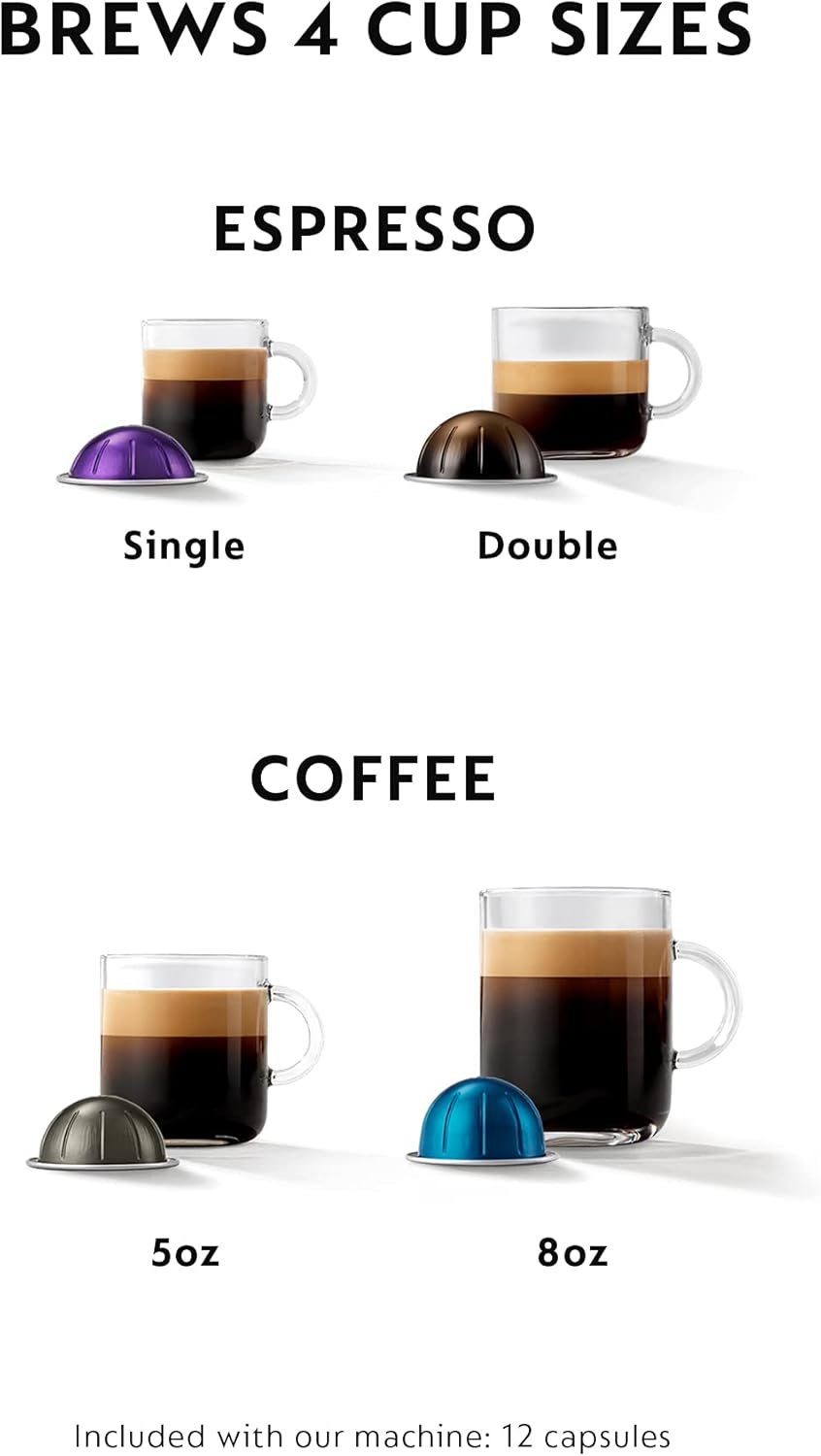 Breville Nespresso VertuoPlus Coffee and Espresso Machine by Breville,8 ounce,Grey