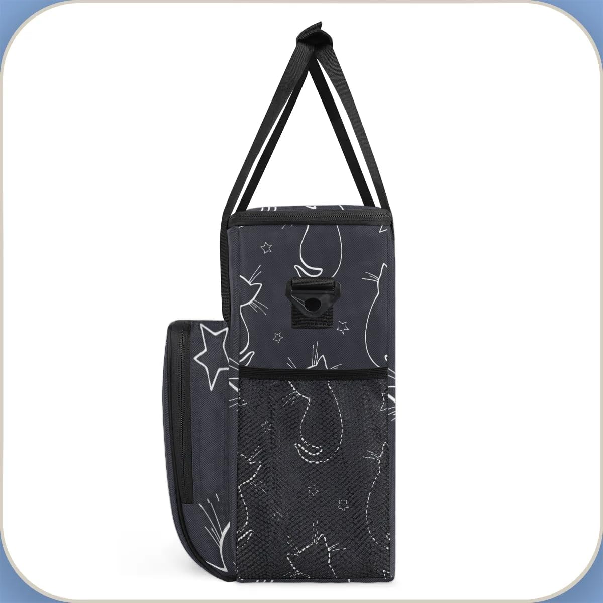 cat animal cartoon Coffee Maker Carring Bag Travel Carrying Storage Tote Bag Compatible with Keurig K-Mini or K-Mini Plus Portable Single Serve Coffee Brewer Case with Pockets for K-cup Pods