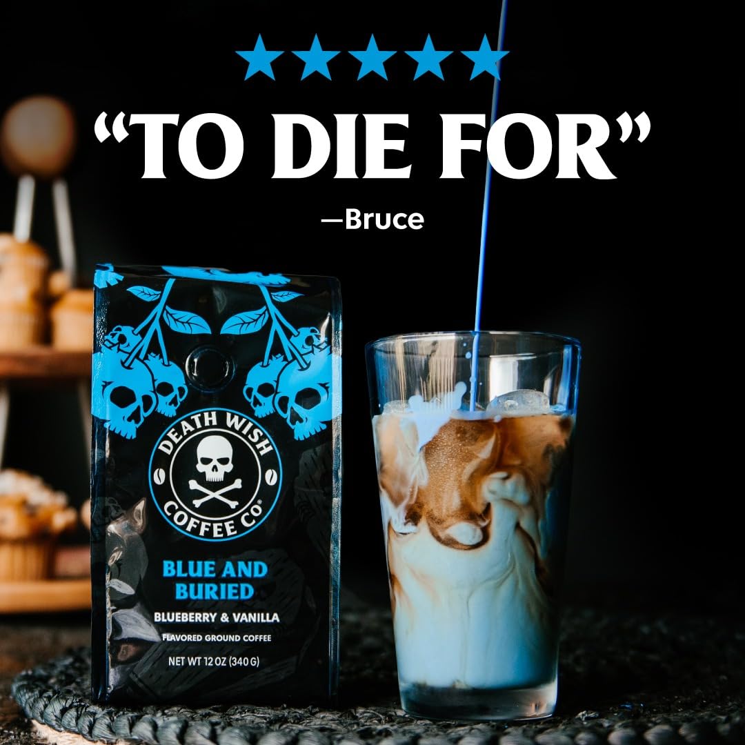 Death Wish Coffee, Fair Trade, Ground Blueberry Coffee, 12 oz