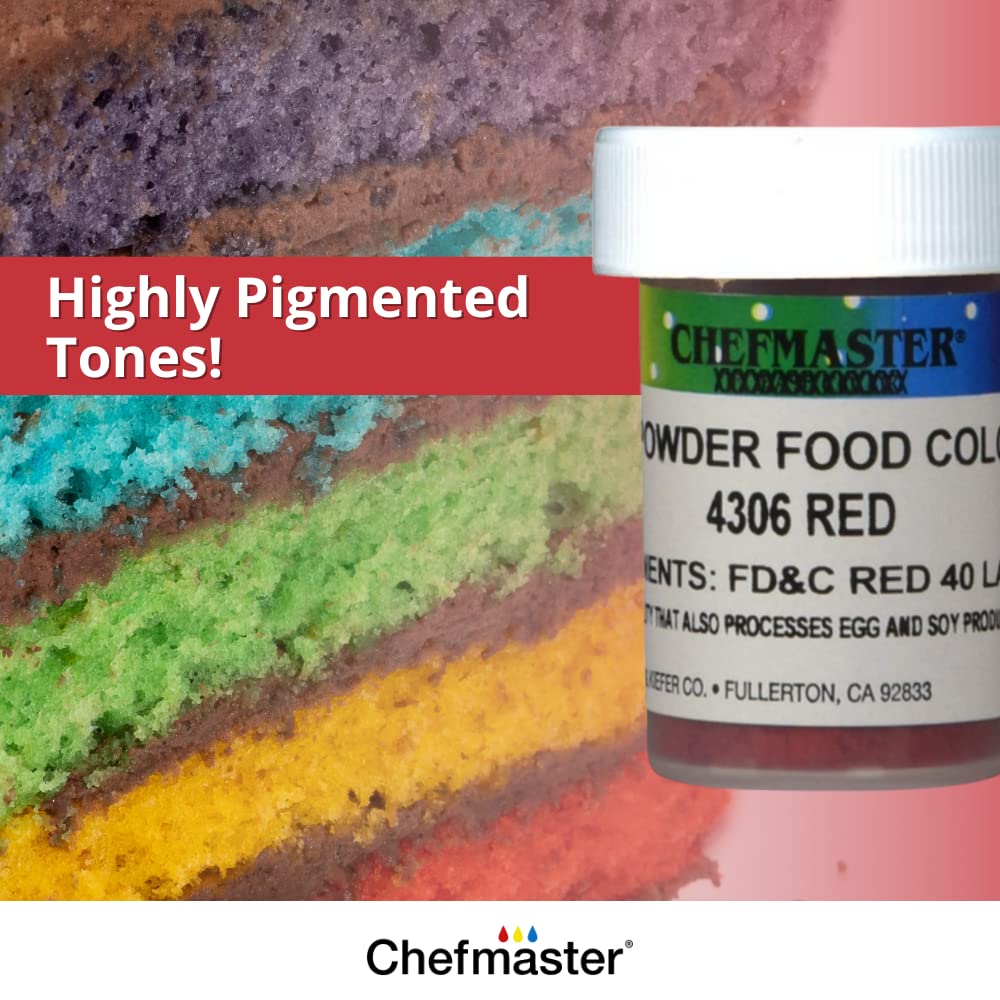 Chefmaster Yellow Dry Powder Candy Color | Vibrant Shades | Chocolate, Macarons, Fondant | Decorating | Professional-Grade Dye | Easy-to-Use | Manufactured in USA | 3 grams