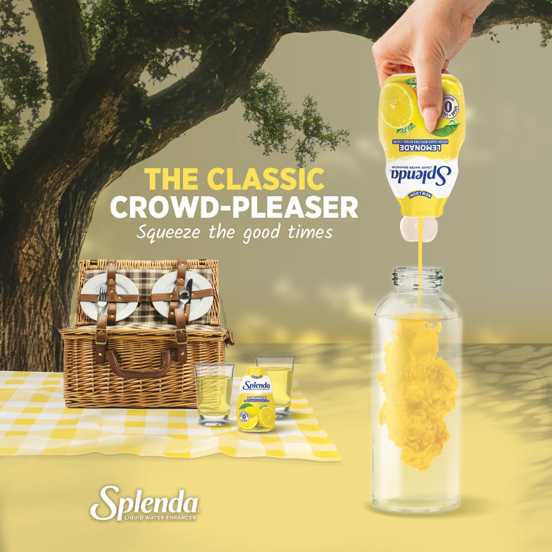 SPLENDA Liquid Water Enhancer Drops, Sugar Free, Zero Calorie, Natural Flavor, Concentrated Drink Mix, 3.11 Fl Oz Each Bottle (Lemonade, 1 Pack)