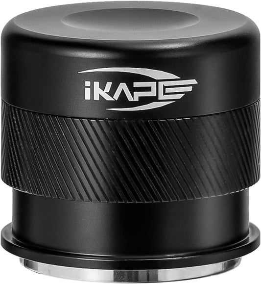 IKAPE Coffee Products, 58MM Espresso Tamper, Premium Barista Coffee Calibrated Tamper with Spring Loaded, 100% Stainless Steel Tamper Compatible with All 58MM Bottomless Portafilter (Black)