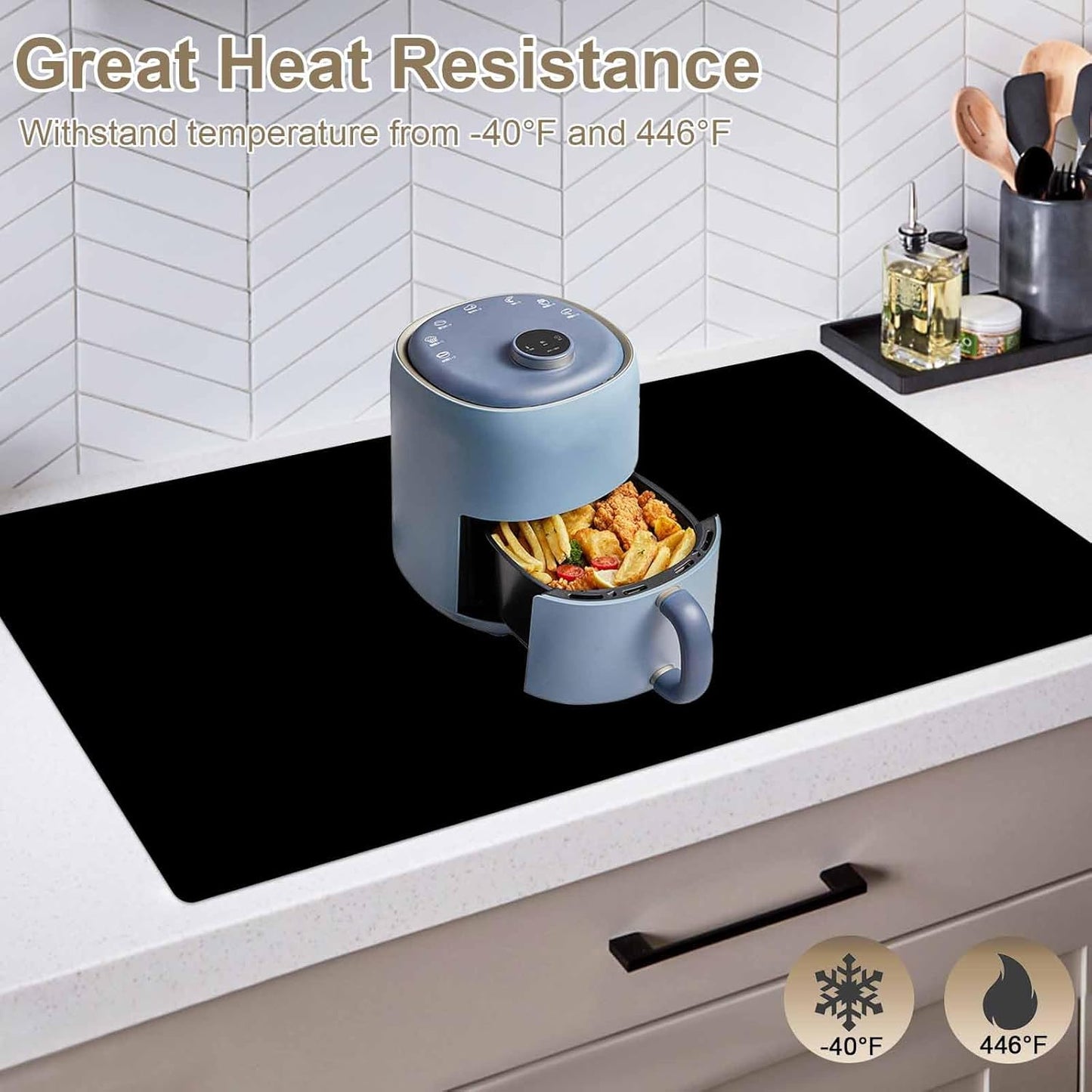 78.7" x 15.7" Large Silicone Mats for Kitchen Counter, Large Heat Resistant Countertop Protector Mat, Non-Slip Waterproof Craft Mat, Light Gray