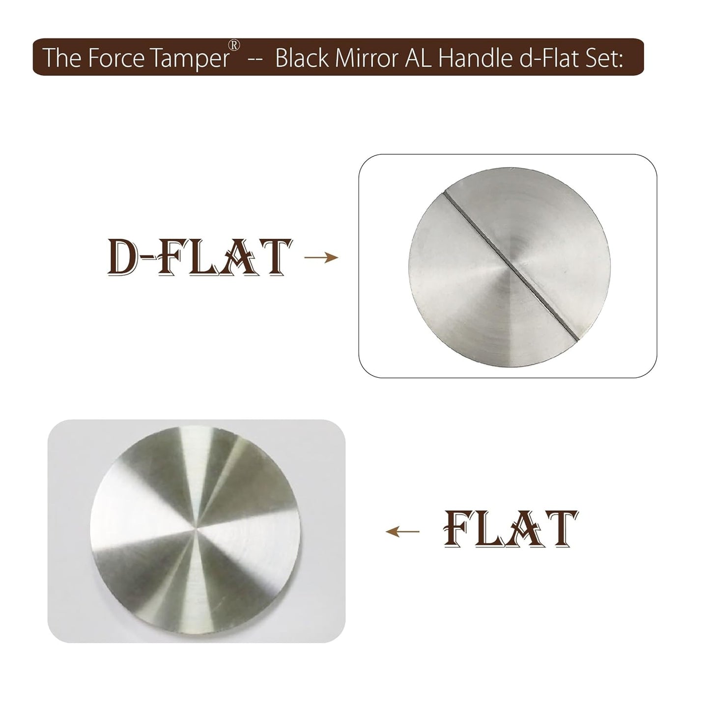 The Force Tamper Automatic Impact Adjustable Constant Pressure and Autoleveling Coffee Tamper Black Mirror Jellyfish AL Handle Set Pro (Flat-Distribute Set, 58.35mm)