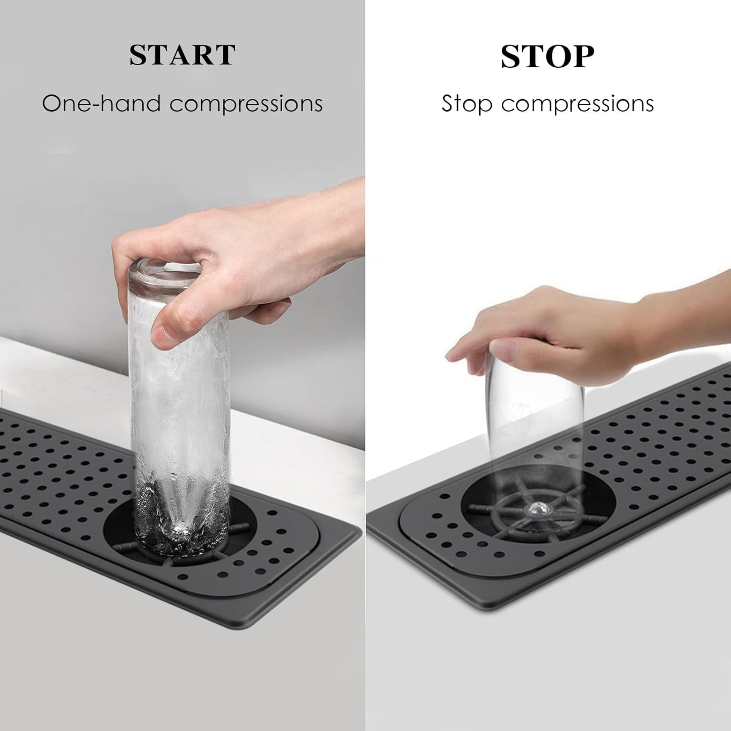 Pitcher Washer, Espresso Washer, Drainage and Drip Tray Stainless Steel Bar Glass Washer is The Sink, and The Cup Spray Washer is The Home Kitchen Hotel Cafe Restaurant (KF28-Silver)