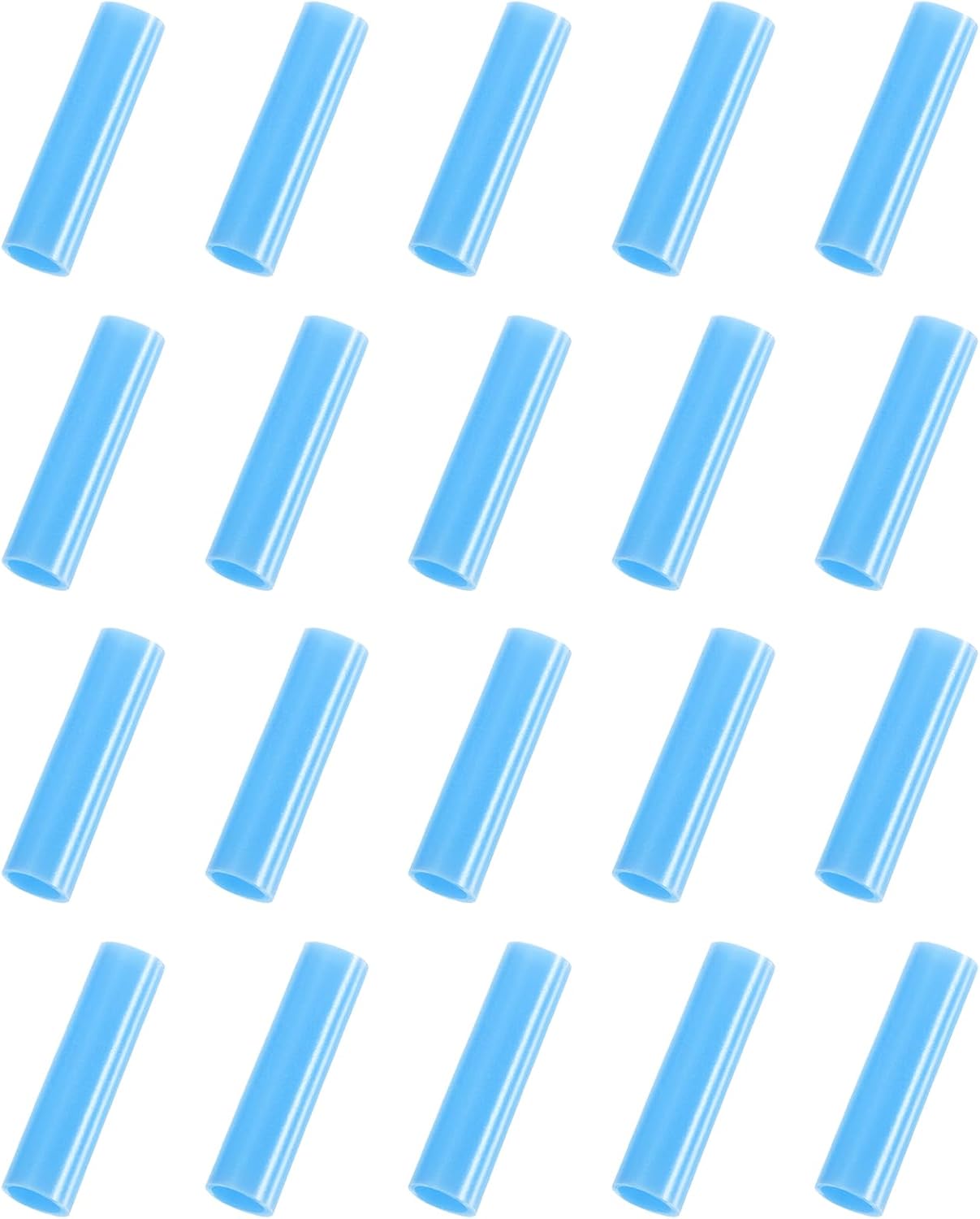 uxcell 20Pcs Silicone Straw Tips, Metal Straw Covers, Soft Reusable Straws Tips Fit for 8mm/0.31" OD Stainless Steel Straws (Sky Blue)
