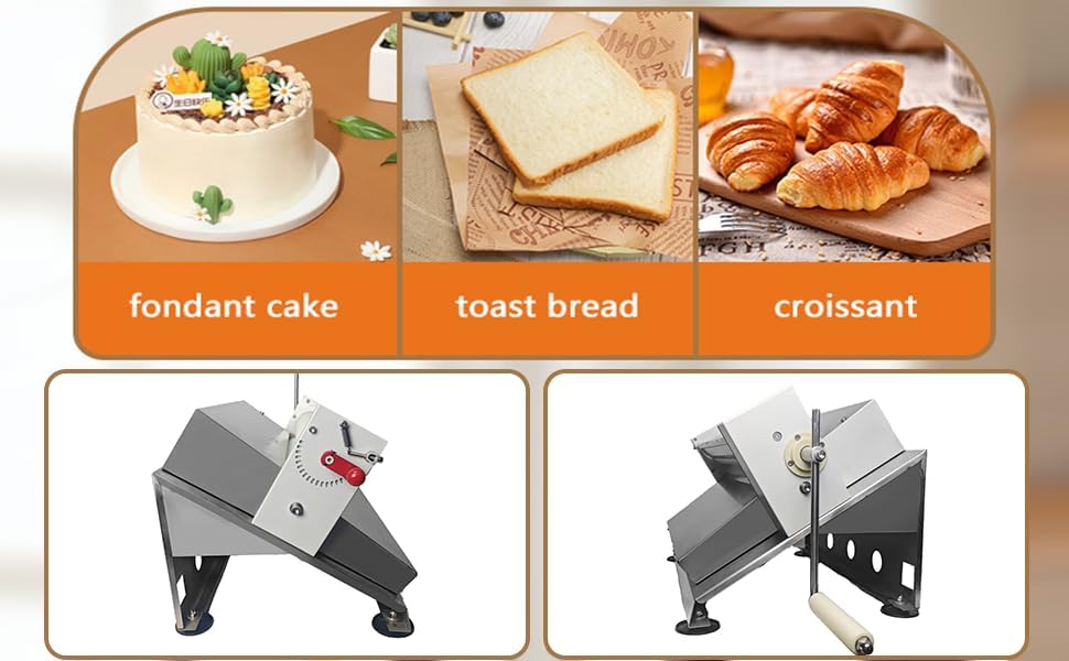 Manual Fondant Dough Sheeter, 16 inch Pastry Dough Roller, Croissant Baking Presser