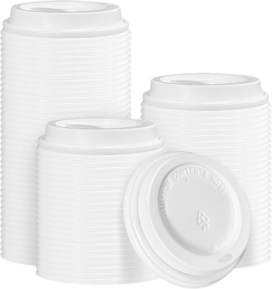 180 Pack Coffee Cup Lids - Disposable Coffee Lid, White Plastic Lids for 10, 12, 16, 20, 24 oz Paper Cups, Leak Proof Cup Lid 3.54 Inches/90 mm Diameter