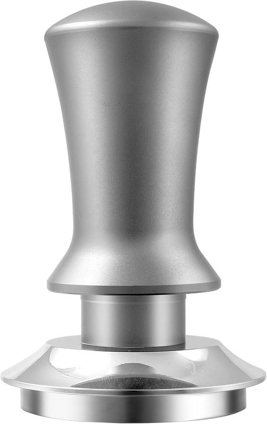 K COOL Coffee Tamper, Espresso Tamper, Premium Barista Tamper with Calibrated Spring, 100% Flat Stainless Steel Base Tamper for Espresso Coffee Machine (51mm, Silver)