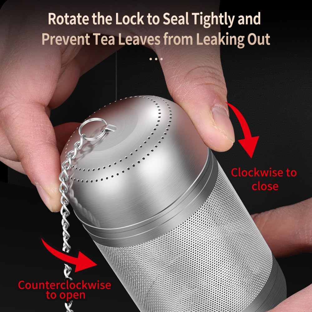 2Pack 316 Stainless Steel Tea Infuser for Loose Leaf Tea Reusable Tea Steeper Extra Fine Mesh Tea Infuser Tea Strainer for Loose Leaf Tea Spices and Seasonings (2 Pack - Large)