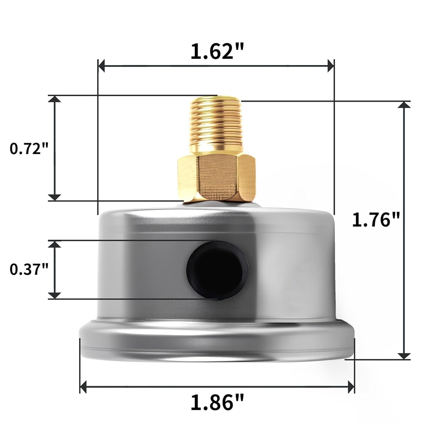 Universal 0-100psi Fuel Pressure Gauge 1/8" NPT Oil Press Gauge with 8AN Male Flare to -8 Female Swivel Fuel Pressure Take Off Fitting Adapter