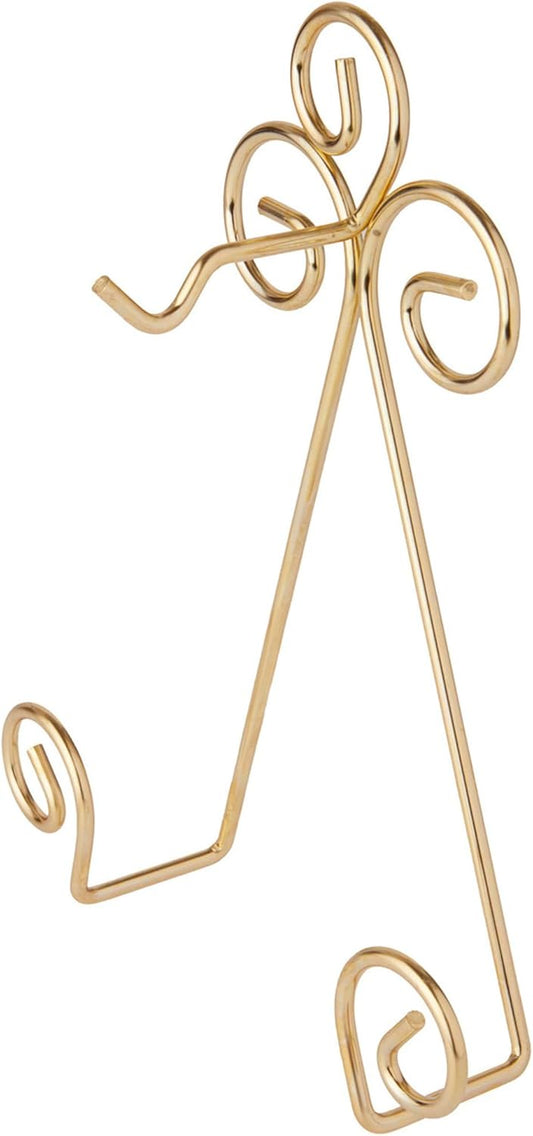 Bard's Scroll Satin Gold-toned Wall Mountable Cup and Saucer Hanger, 8" H x 6.5" W x 1.75" D, Pack of 6