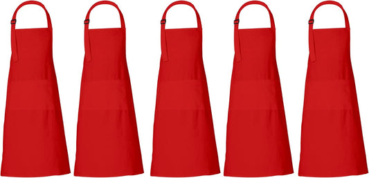 RAJRANG 100% Cotton Cooking Apron with 3 Pockets Kitchen Chef BBQ Adjustable Bib Aprons for Women Men