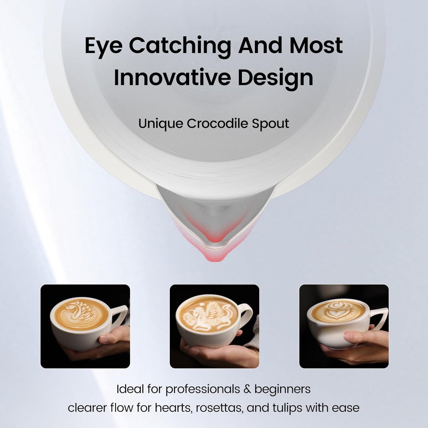MHW-3BOMBER Espresso Steaming Pitcher Milk Frothing Pitcher Stainless Steel Milk Coffee Cappuccino Latte Art Barista Cup 13.5oz/400ml P5019W