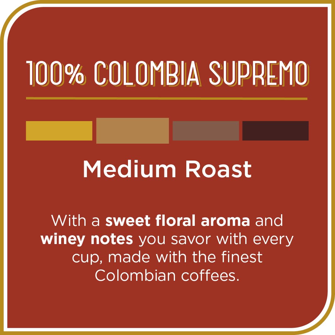 Don Francisco's Colombia Coffee - 55 K-Cup Compatible Single-Serve Pods - 100% Arabica - Recyclable through TerraCycle - Floral Aroma with Winey Notes - Compatible with Keurig Brewers