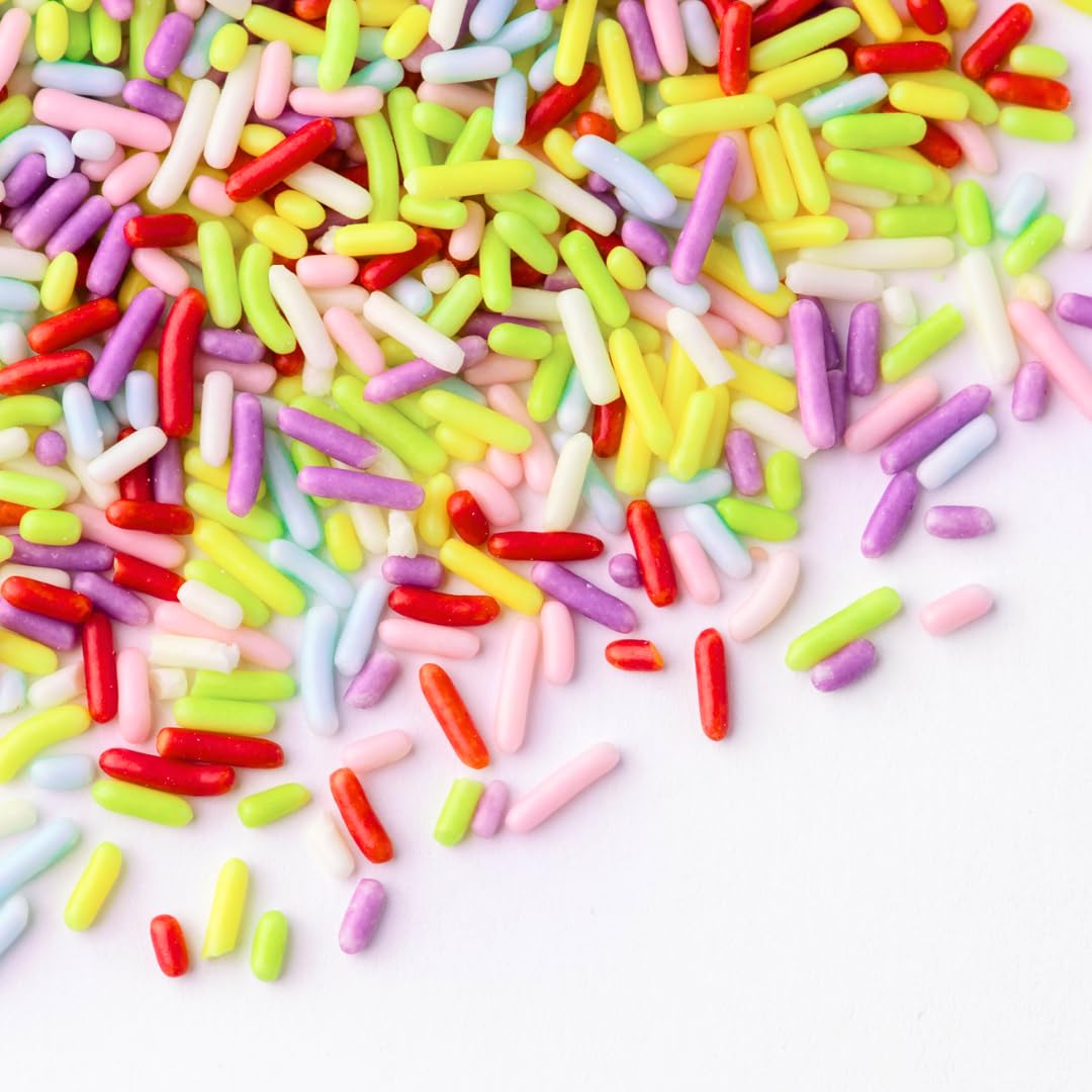 Sweets Indeed Sprinkles, Natural Rainbow Edible Sprinkle Mix, Perfect for Cake Decorations, Baking, Ice Cream, Cookies, Cupcake Topper, 3.95 ounces