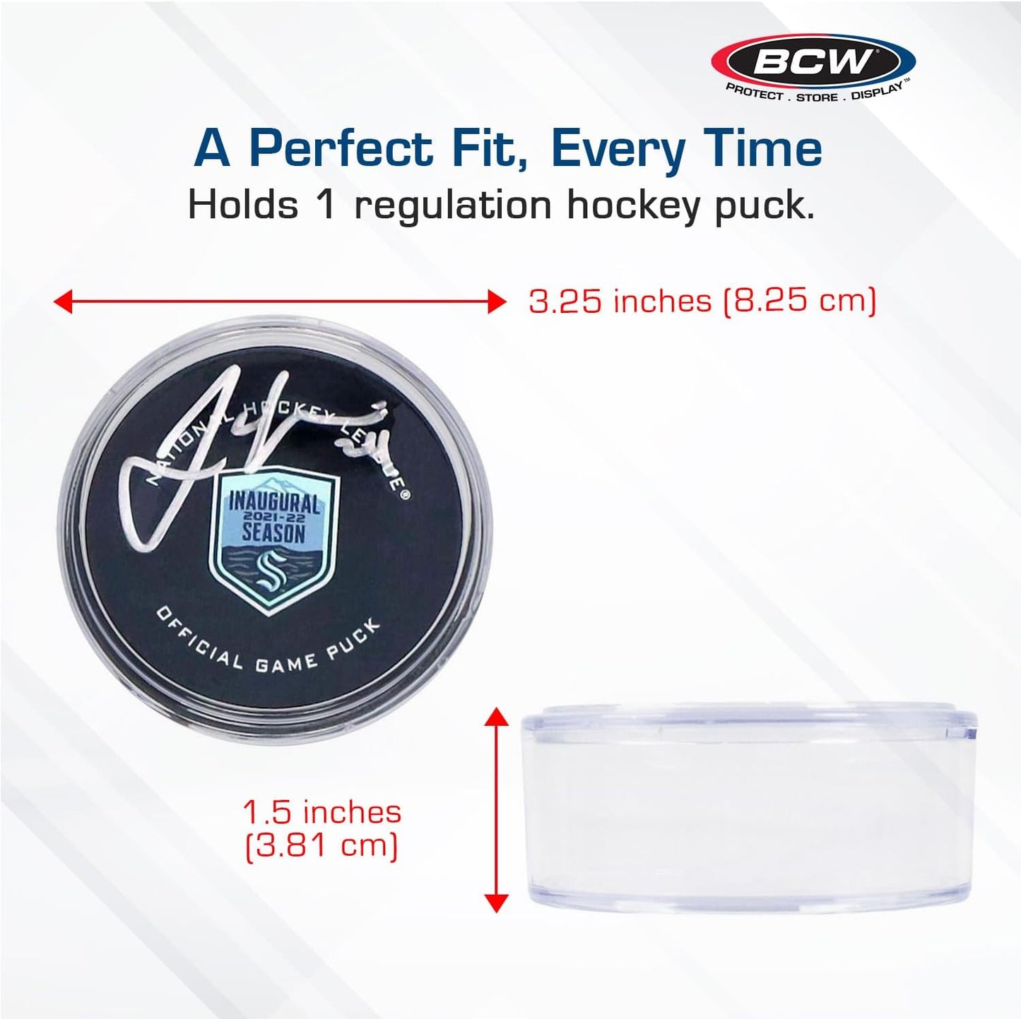 BCW Hockey Puck Tube Display Case - 2 ct - Crystal Clear, Stackable & Snug Fit