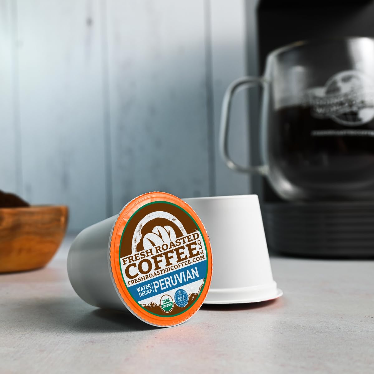 Fresh Roasted Coffee, Organic Water-Processed Decaf Variety Pack | USDA Organic, Kosher | K-Cup Compatible, 96 Pods