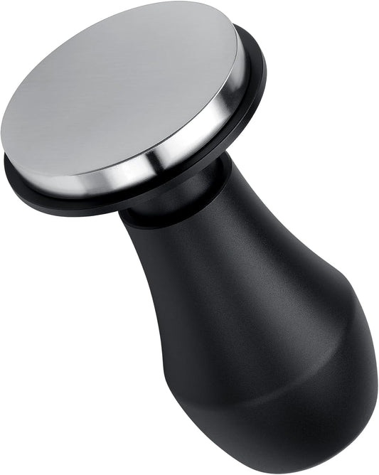 Normcore 49mm Coffee Tamper V4.1 with Click Sound Feedback, Spring Loaded Tamper With Stainless Steel Flat Base, Compatible with 49mm Espresso Machine Portafilter, Black