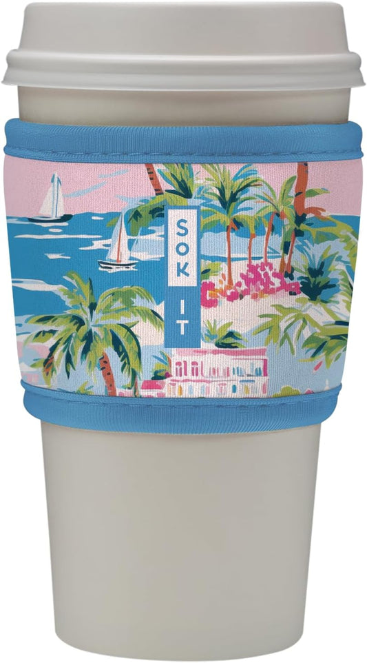 Sok It HotSok Coffee & Tea Reusable Insulated Neoprene Cup Sleeve (Beachside Bliss)