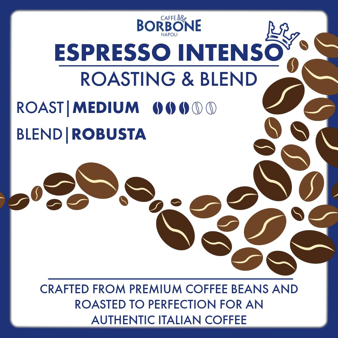Caffe Borbone Aluminum Coffee Pods Compatible with Nespresso Original Machines, Espresso Intenso, Medium Roast, Full-Bodied and Strong, Genuine Italian Coffee - NOT compatible with Vertuo - 100 Count