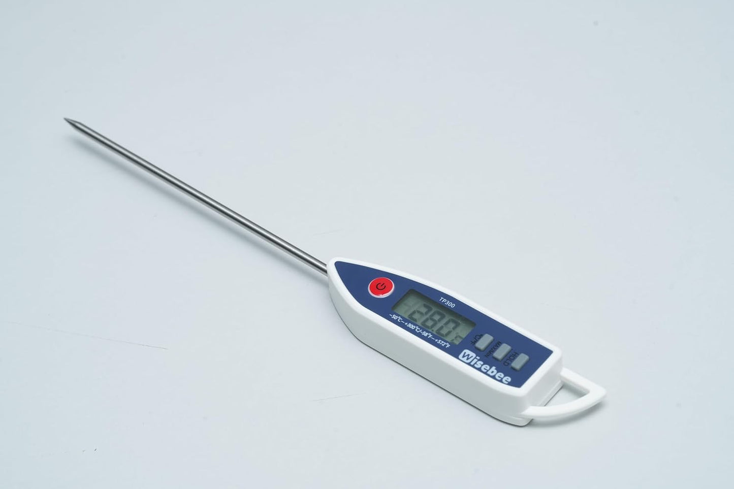 Wisebee Digital Meat Thermometer, Instant Read, ℃/℉ Switch, Long Stainless Steel Probe, Battery Powered, Food Thermometer for Cooking, Baking, Steak, Grilling and Frying (Blue)