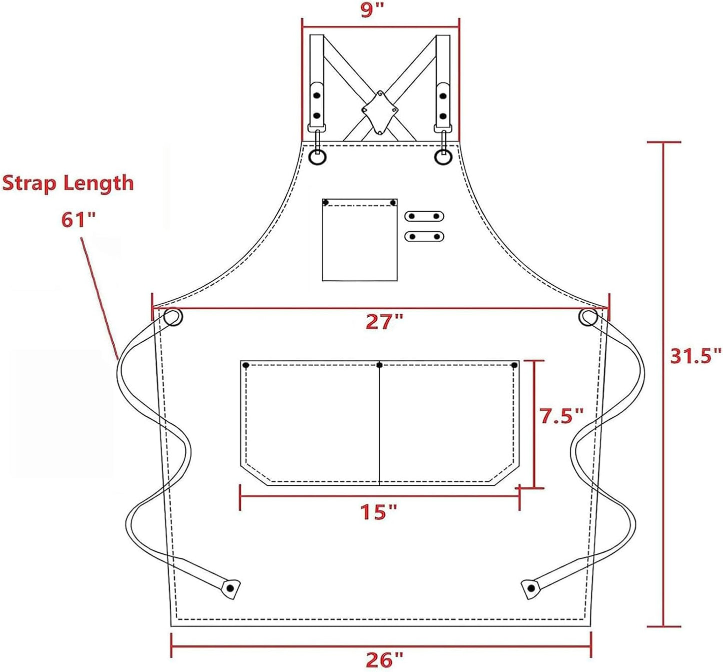 AFUN Chef Aprons for Men Women with Large Pockets, Cotton Canvas Cross Back Heavy Duty Adjustable Work Apron, Size M to XXL (Armygreen)
