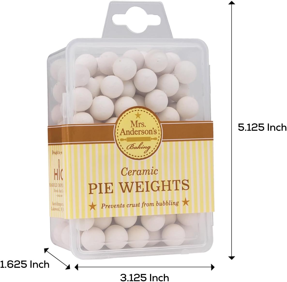 Mrs. Anderson's Baking Ceramic Pie Crust Weights, Natural Ceramic Stoneware, Set of 2