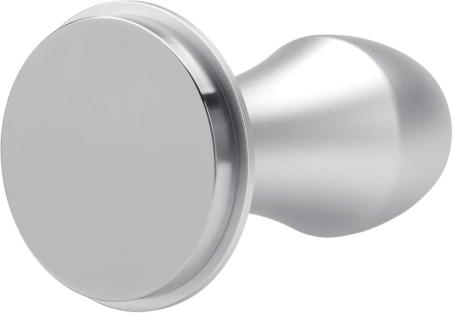 Normcore 58mm Coffee Tamper V4.1 with Click Sound Feedback, Spring Loaded Tamper With Flat Base, Compatible with 58mm Standard Baskets, Anodized Aluminum Handle, Silver