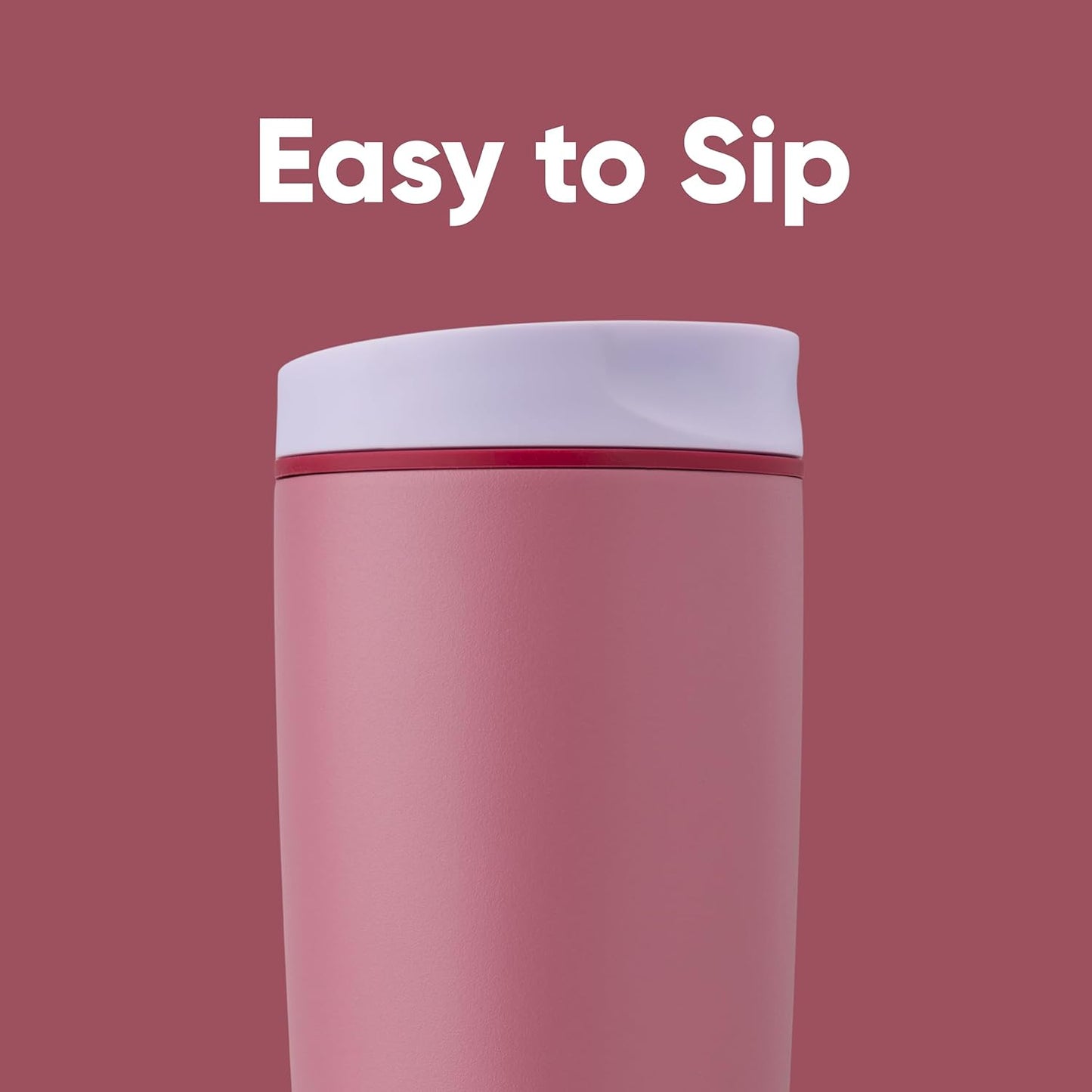 Owala SmoothSip Slider Insulated Stainless Steel Coffee Tumbler, Reusable Iced Coffee Cup, Hot Coffee Travel Mug, BPA Free 20 oz, Purple/Pink (Crochet Queen)