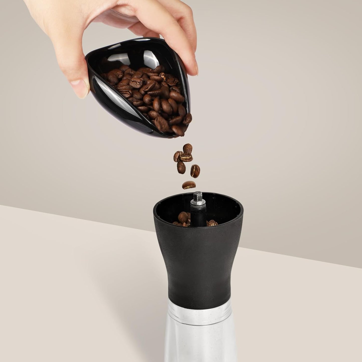 Coffee Bean Dosing Cup and Spray Bottle Set - Ceramic Espresso Accessories Kit, 8ml Static Reducing Sprayer for Cafe, Home Use | Barista-Approved Dosing Tools (Black)