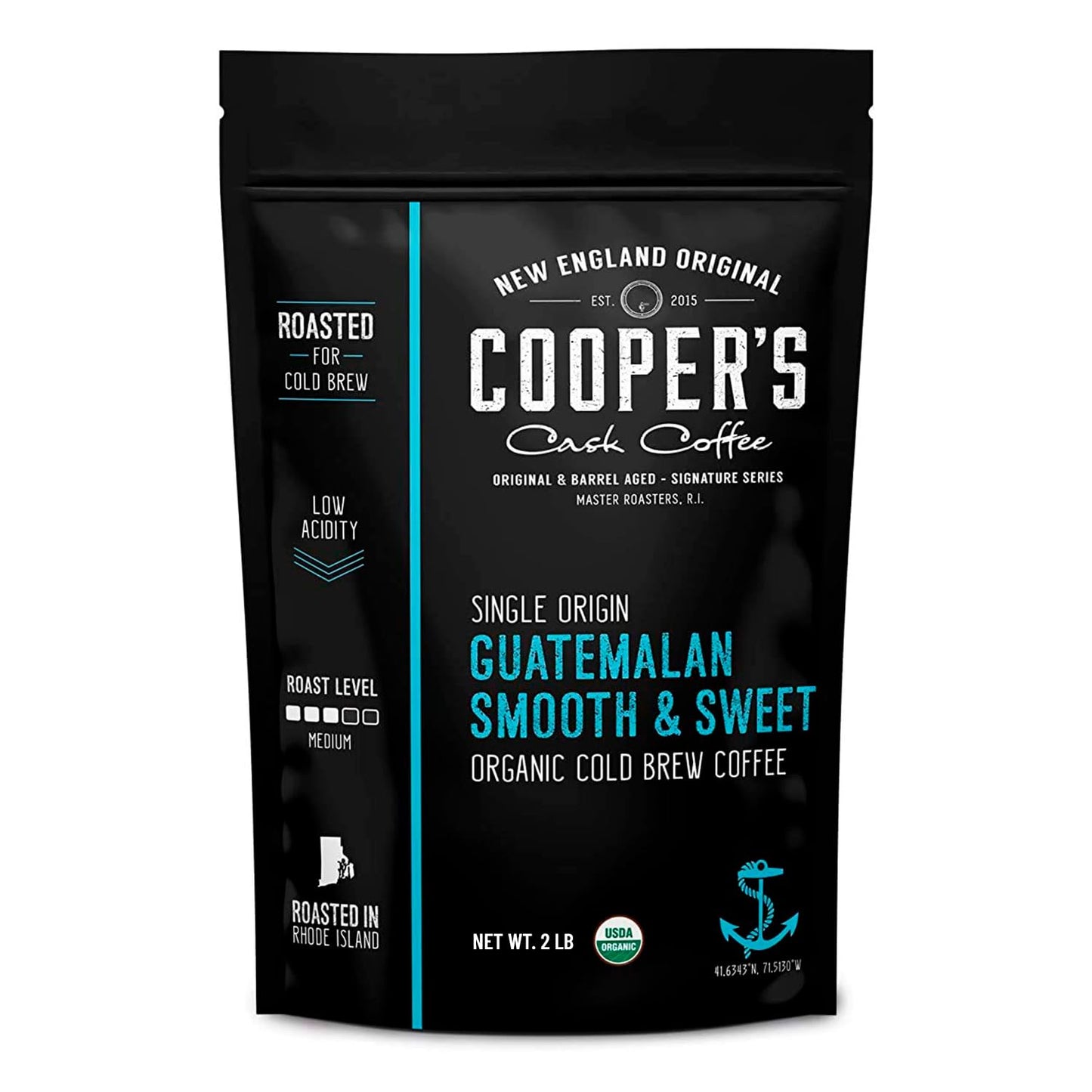 Organic Cold Brew Coffee - Guatemalan Coffee Beans Crafted For Cold Brewing - Whole Bean or Coarse Grind, Medium Roast, 2 lb