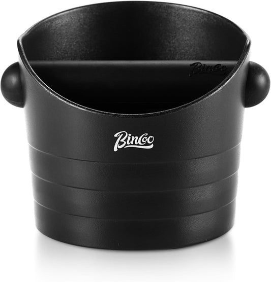 Bincoo Mini Coffee Knock Box 4.5 Inch - Espresso Accessories for Coffee Grounds Container - Multifunctional, Suitable for Home & Bar(Black)