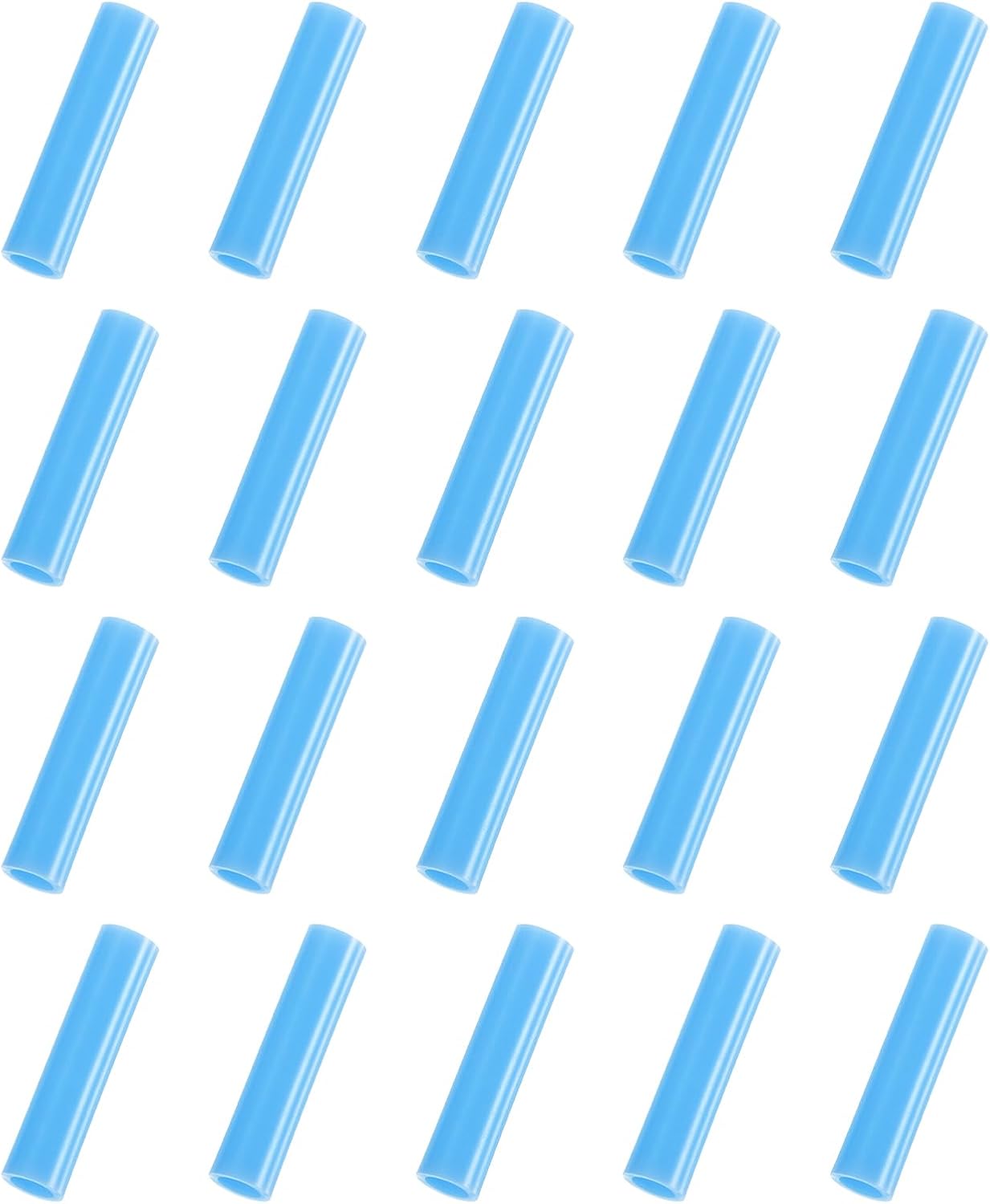 uxcell 20Pcs Silicone Straw Tips, Metal Straw Covers, Soft Reusable Straws Tips Fit for 6mm/0.24" OD Stainless Steel Straws (Sky Blue)